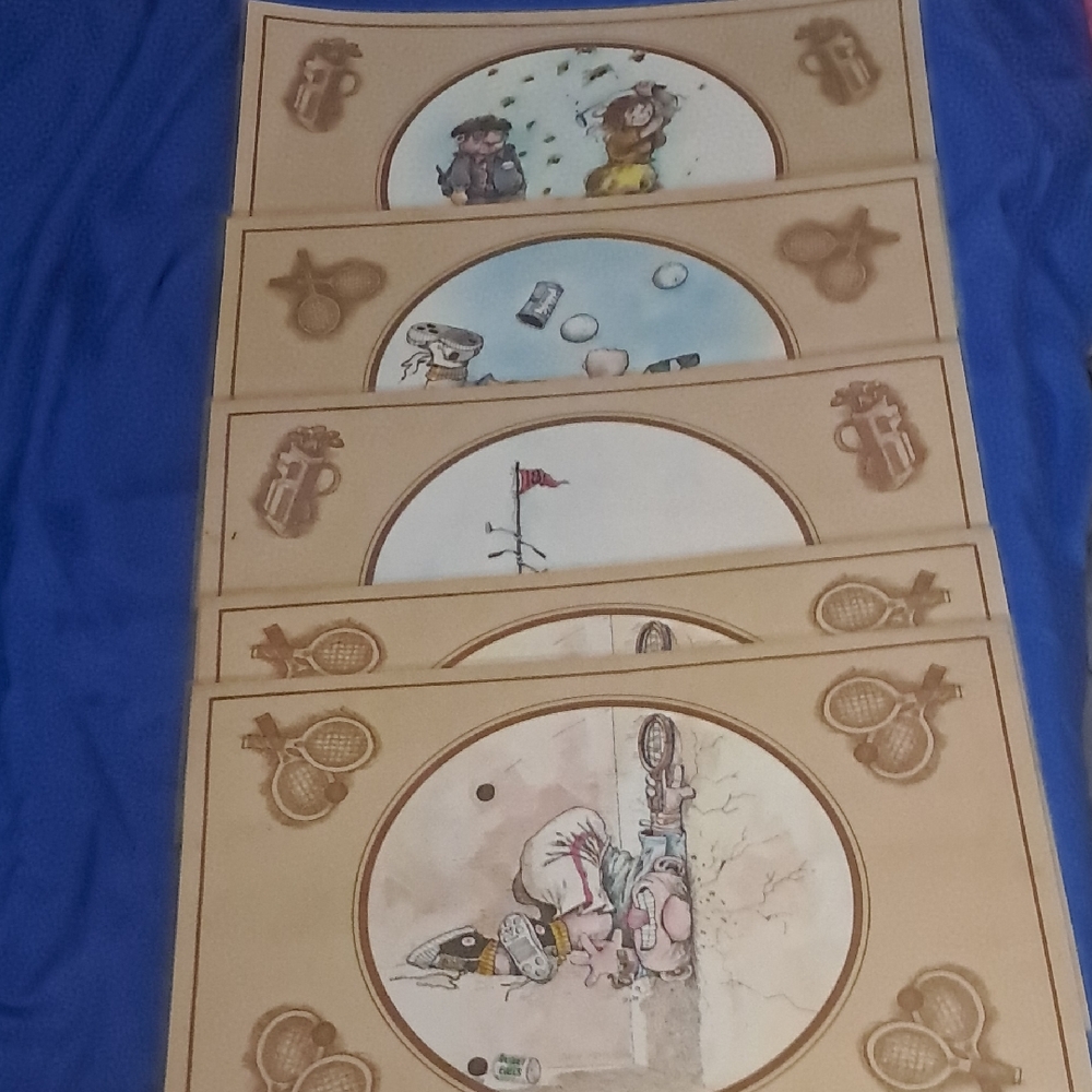 Gary Patterson Vintage Sports-Themed Reversible Placemats